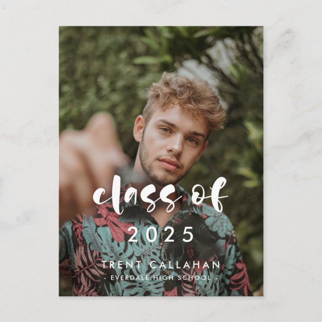 Modern manusklass för 2025 Photo studenten Vykort (Framsida)