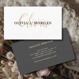 Modern manuslogotyp, minimal professionell namn visitkort