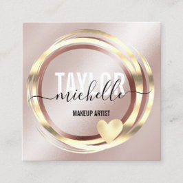 Modern manusmatris, gigantiskt trendig glitter gul fyrkantigt visitkort