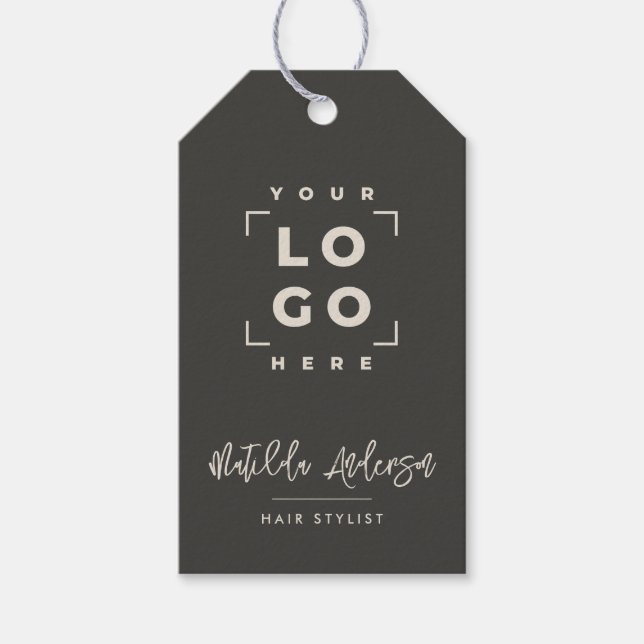 Modern manusskript - ditt logotyp-varumärke - svar presentetikett (Framsidan)