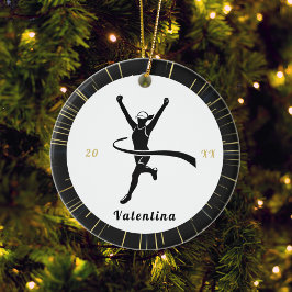 Modern Marathon Springer Namn och årstid Julgransprydnad Keramik