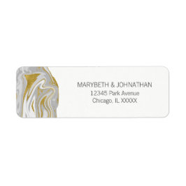 Modern marble and Guld Bröllop Address Label Returadress Etikett