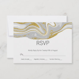 Modern marble and Guld Bröllop OSA Card Kort