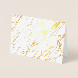 Modern marble Blank Real Gold Foil-hälsningskort Folierat Kort