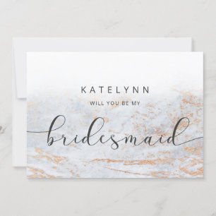 Modern marble Blue Bridesmaid Frieri kort