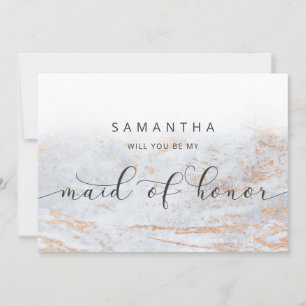 Modern marble Blue Maid of honor Frieri kort