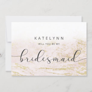 Modern marble Bridesmaid Frieri kort