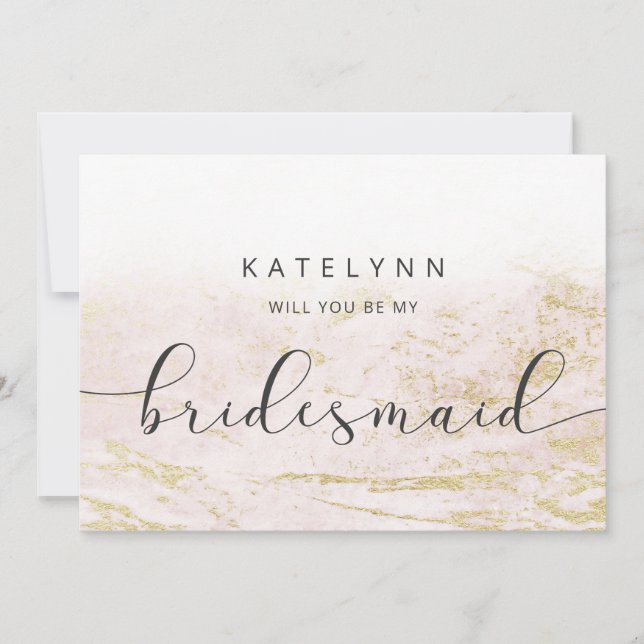 Modern marble  Bridesmaid Frieri kort (Framsida)