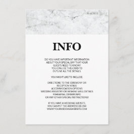 Modern marble bröllop-information/informationskort tilläggskort
