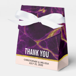 Modern marble Bröllop Lila & Guld Abstrakt Marble Presentaskar