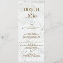 Modern Marble Bröllop Menu | GULD Meny