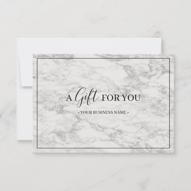 Modern Marble Customized Gift Certificate (Framsida)