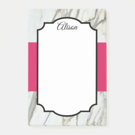 Modern marble Design Fuchsia Black elegant lägger Post-it Block