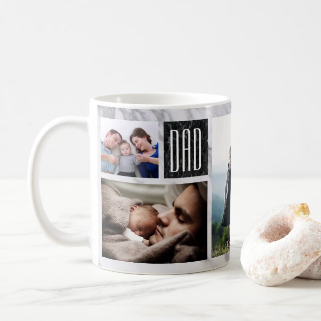 Modern Marble Fars dag Photo Kaffemugg (Med munk)