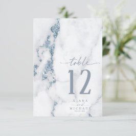 Modern Marble Glitter Bordsnummer Blue ID816