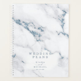Modern Marble Glitter Bröllop Dusty Blue ID816