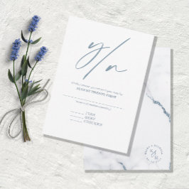 Modern Marble Glitter Bröllop Dusty Blue ID816 OSA Kort
