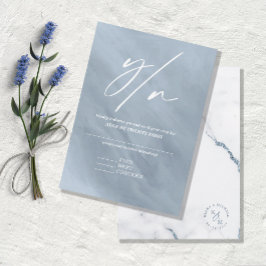 Modern Marble Glitter Bröllop Dusty Blue V2 ID816 OSA Kort
