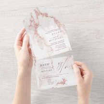 Modern Marble Glitter Bröllop Ro Guld ID816