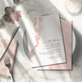 Modern Marble Glitter Bröllop Ro Guld ID816