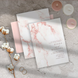 Modern Marble Glitter Bröllop Ro Guld ID816