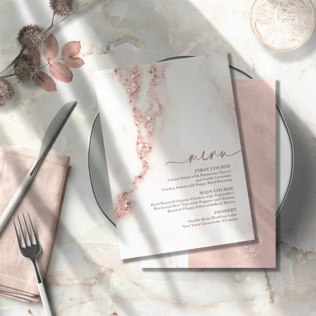 Modern Marble Glitter Bröllop Ro Guld ID816 (Skapare uppladdad)