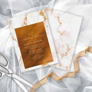 Modern Marble Glitter Rehearsal Dinner Guld ID816 Inbjudningar