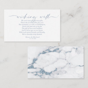 Modern marble Glitter Wishing well V3 Blue ID816 Tilläggskort