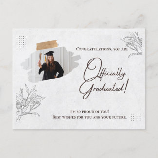 Modern Marble Grad Card: Firar i Stil Vykort