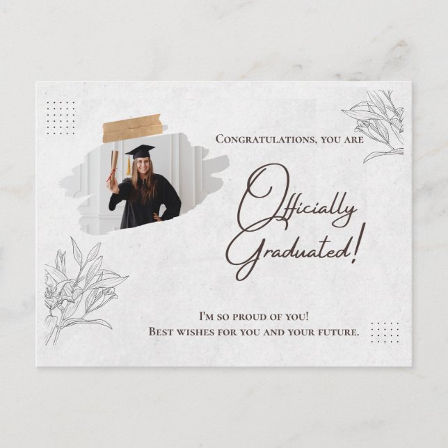 Modern Marble Grad Card: Firar i Stil Vykort (Framsida)