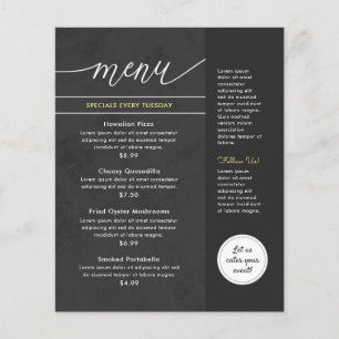 Modern Marble Grått Restaurant Menu Flygblad