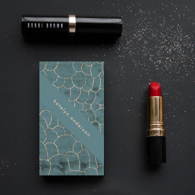 Modern Marble Guld Gemstone Teal Insida Designer Visitkort (Skapare uppladdad)