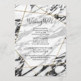 Modern marble Guld Geometric Wishing-brunn Inbjudningar