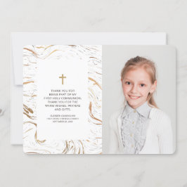 Modern Marble Guld Kor Fotogemenskap Tack Kort