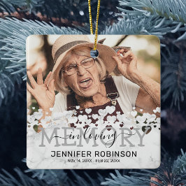 Modern Marble in Loving Memory Photo Keepsak Julgransprydnad Keramik