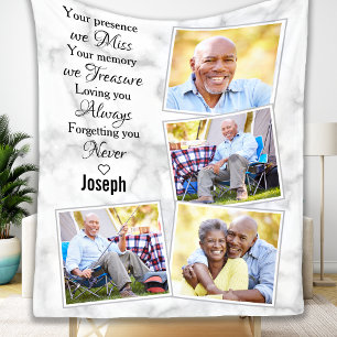 Modern marble Memorial Memory Collage Fleecefilt