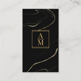 Modern Marble Monogram Business Card Visitkort