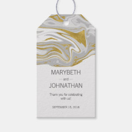 Modern Marble och Guld Bröllop Tack Gift Märkre Presentetikett