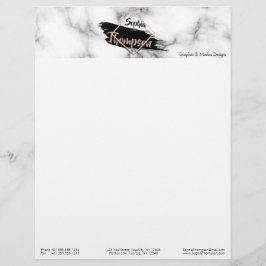 Modern Marble Paint Stroke Namn - Letterhead Brevhuvud