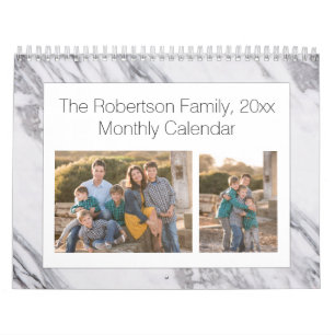 Modern Marble Photo Collage 24-Image-familj Kalender