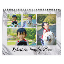 Modern marble Photo Collage Månadskalender