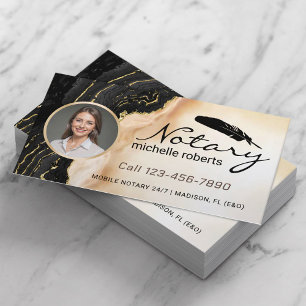 Modern marble Photo för Mobile Notary Signing Agen Visitkort