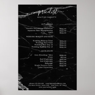 Modern marble Pris List Poster