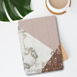 Modern Marble Ro Guld Glitter iPad Mini Skydd<br><div class="desc">Lägg bara till initialerna. Observera att detta är en tryckt effekt - inga rosa djur,  glitter eller marmorerade kritiker skadades i skapar.</div>