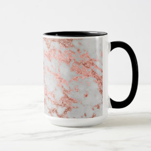 Modern Marble Ro Guld Glitter Mugg