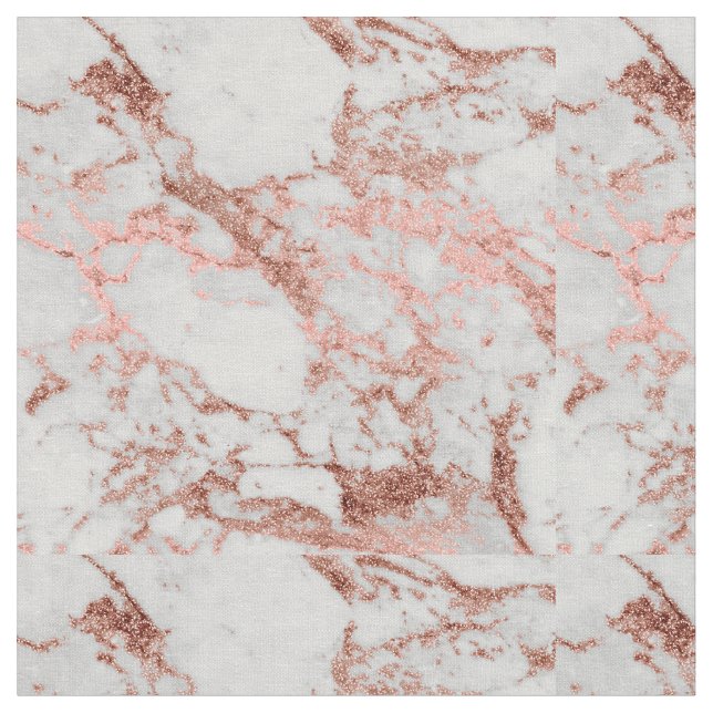 Modern Marble Ro Guld Glitter Tyg (Närbild)
