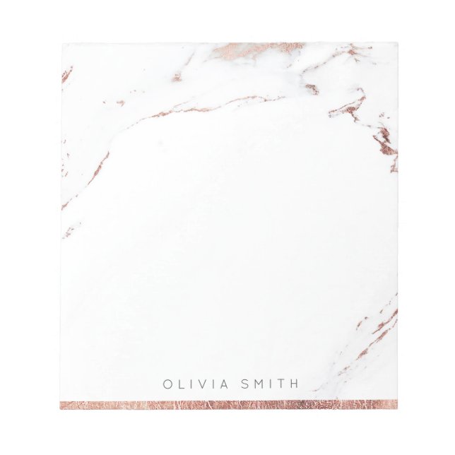 Modern marble ro guld personlig Stationery Anteckningsblock (Framsida)