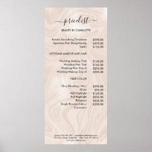 Modern Marble Stil Pricelist Poster