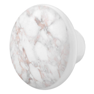 Modern marble Stone Ro-guld & White Faux Marble St Knopp