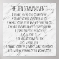 Modern Marble Ten Commandings Sign